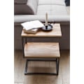 Miniatyrbillede 4 af 7: Rootz sidebord S-form massiv træ akacie - metal 45 x 60 x 30 cm - Design Stuebord Landlig stil - Anstellisch opbevaringsbord firkantet