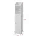 Miniatyrbillede 4 af 7: Rootz Badeværelsesskab - Toiletpapirholder - Opbevaringsorganer - Pladsbesparende design - Justerbare hylder - Hvid MDF - 20cm x 100cm x 20cm