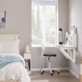 Miniatyrbild 4 av 10: Rootz Väggmonterat hopfällbart bord - Matbord - Garderob med hyllor - Justerbar förvaring - Utrymmesbesparande design - Enkel montering - Vit - 90cm x