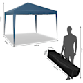 Miniatyrbild 3 av 9: Rootz Gazebo Pop-Up-tält - Vattentät pagod - Solskyddstak - Robust och stabil, UV- och regnbeständig, Enkel installation - 3 x 3 m Blå