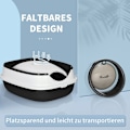 Miniatyrbillede 7 af 10: Rootz PawHut Cat Toilet - Kattebakke - Cat Loo - Forhindrer affaldsspredning - Lugtkontrol - Nem rengøring - 52cm x 41cm x 38cm - Plast, ABS