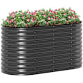 Pikkukuva 1 / 11: Rootz Metal Planter - Kukkaruukku - Puutarhavuode - Turvareuna ja käsineet - Parannettu viemäröinti - 160x80x80cm - tummanharmaa