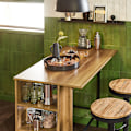 Miniatyrbillede 6 af 7: Rootz Udvidbart Barbord - Køkkenbord - Spisebord - Industrielt design - Opbevaringsplads - Stabile og justerbare fødder - 120 cm x 95 cm x 63 cm