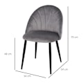 Miniatyrbillede 2 af 8: Rootz spisestuestolesæt - Grå, Sort - Polyester, Metal - 19,68 cm x 21,25 cm x 31,1 cm