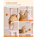 Miniatyrbillede 5 af 6: Rootz Cat kradsestolpe - Kitty Tree - Cat Tower - Spånplade Plys Sisal - 55cm x 45cm x 143cm - Pastel Pink - Robust konstruktion - Flere katte - Nem m