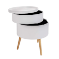 Miniatyrbillede 6 af 10: Rootz Scandinavian Rundt sengebord - Natbord - Opbevaringsbord - Rigelig opbevaring - Chic Design - Holdbar konstruktion - 38cm x 49cm x 38cm