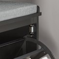 Miniatyrbillede 9 af 9: Rootz skoskabsbænk - skovipper - Skoopbevaring med sæde - Pladsbesparende design - Ridsefri installation - Alsidig styling - Sort - 62 cm x 46 cm x 26