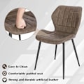 Miniatyrbillede 6 af 7: Rootz spisestuestole Sæt med 6 - Polstrede stole - Imiteret læderstole - Komfortable siddepladser - Holdbart design - Ergonomisk støtte - 47 cm x 79,5