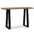 Miniatyrbillede 6 af 11: Rootz Modern Design Kontorbord - Bord i massivt træ - Trækant - Trapezformede metalben - Håndlavet - Akacietræ - 118 cm x 41 cm x 76,5 cm