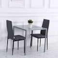 Miniatyrbillede 7 af 7: Rootz Spisebord - Køkkenbord - Glasbord - Firkantet bord - Glasplade - Kompakt design - Grå - 75L x 75W x 75H cm