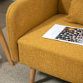 Miniatyrbillede 4 af 7: Rootz Dobbeltsofa - Polstring med hynder - Kompakt design - To-personers - Justerbar højde på fodstøtterne - Fløjlsagtig polyester - Gummitræ - Skum -