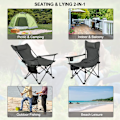 Pikkukuva 6 / 9: Rootz Camping tuoli - Kokoontaittuva kalastusistuin - Rantatuoli - Lepotuoli - Kannettavat ulkokalusteet - Rentoutumisistuin - Harmaa - 35,7 x 7,7 x 6