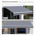 Miniatyrbild 8 av 10: Rootz Markis - Manuellt infällbar markis - Aluminium Markis - Ledad markis - Grå - 4m x3m