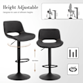 Miniatyrbillede 6 af 9: Rootz Barstol i imiteret læder - Vintage barstol - Vandtæt og ergonomisk - Justerbar højde - 48 cm x (85-105,5 cm) x 49 cm