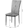 Pikkukuva 3 / 5: Rootz ruokasalin tuolisarja 4 kpl - Velvet korkeaselkätuolit - Metalliset jalkatuolit - Mukavat, ergonomiset, kestävät - Tummanharmaa - 42 cm x 94,5 c