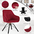 Miniatyrbild 5 av 9: Rootz vridbar matstol - Roterande stol - Ergonomisk stol - 360° vridbar, bekväm design, robust konstruktion - sammet och metall - 58,5 cm x 82,5 cm x