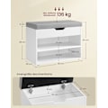 Miniatyrbillede 5 af 6: Rootz Shoe Bench - Entryway Organizer - Skostativ - Spånplade - PU polstring - 30cm x 60cm x 44cm