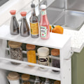 Miniatyrbillede 6 af 7: Rootz Sidevogn med hjul - Køkkenvogn - Mobil opbevaring - 360° hjul og låsning - 45W x 15D x 91H cm