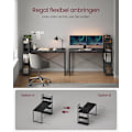 Miniatyrbillede 7 af 8: Rootz Ebony Black Skrivebord - Studiebord - Skrivebord - Spånplade og stål - Stor overflade - Nem montering - Robust konstruktion - 56cm x 137cm x 120