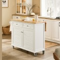 Pikkukuva 2 / 10: Rootz Kitchen Island -kärry - Laajenettava työtaso - Keittiövaunu - Säilytyskaappi - Säädettävät hyllyt - Pyyhehylly - Siirrettävä 5 pyörällä - Valkoi