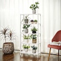 Miniatyrbillede 4 af 8: Rootz Badeværelsesskab - Opbevaringsskab - 5 niveauer - Bambus - Højdejusterbar - Hvid - 60 x 26 x 130 cm