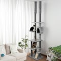 Miniatyrbild 2 av 10: Rootz Cat Scratching Post Tree - Justerbara höjder - Mysiga hängmattor - Flera nivåer - Mjukt skydd - Rejäla stöd - Golv till tak - Grå - 60cm x 48cm