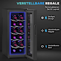 Miniatyrbillede 6 af 11: Rootz 12 flaskevin Køleskab - Drinks køleskab - Drikkefremskiftskøler - Energieffektiv - 26,5 cm W x 51,5 cm D x 65 H cm - Berøringsskærm og LED -lys