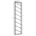Miniatyrbillede 4 af 7: Rootz stativ væg metal sort 36x150x8 cm stor til 8 flasker - Design væghylde til køkkenet - Flaskestativ Hængende Smal Vægmonteret