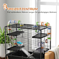 Miniatyrbillede 4 af 11: Rootz Hamster Cage med rør - gnaverhus - Small Animal Habitat - Øvelse sjov - 109 cm x 82 cm x 46 cm, sort
