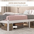 Pikkukuva 4 / 10: Rootz yhden hengen sängyn runko - mäntypuusänky - luonnonpuurunko - säilytystila - 208 cm x 96 cm x 70 cm - valkoinen runko - patja ei sisälly hintaan