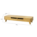 Miniatyrbillede 4 af 6: Rootz Bamboo Monitor Riser Stand med 2 skuffer - Skrivebordsorganisering - Tastaturopbevaring - Skridsikre fødder - Ergonomisk design - 56cm x 12cm x