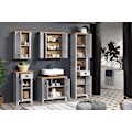 Miniatyrbillede 3 af 8: Rootz Stylish Grey Oak Bathroom Drawer Chest - Spacious Bathroom Cabinet with Drawer - Door and Shelf - Light Grey/Artisan Oak - 46x84x33 cm