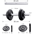Miniatyrbillede 6 af 7: Rootz håndvægtssæt - Justerbar - Tilslutningsrør - 8 x 2,5 kg - 4 x 1,25 kg - Anti-Slip - Støbejern