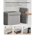 Miniatyrbillede 5 af 7: Rootz-sædebrystopbevaring Ottoman - Fodstøtte - Opbevaringsbænk - Holdbar imiteret linned - 31 cm x 41 cm x 31 cm