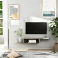 Pikkukuva 10 / 10: Rootz TV Wall Cabinet - Lowboard - Hanging Board - TV Cabinet - Console Chipboard - Cement - Grey - 152.4 x 29.8 x 21 cm