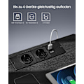 Miniatyrbillede 4 af 8: Rootz sengebord med stikkontakter - Natbord - Endebord - MDF spånplade - Rigelig opbevaring - 35 cm x 40 cm x 55 cm - Ask sort