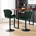 Miniatyrbild 4 av 7: Rootz Barpall - Justerbar bänkstol - Svängbar barstol - Ergonomisk design, robust konstruktion, enkel montering - sammet och metall - 94cm-116cm x 50c