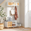 Miniatyrbild 4 av 7: Rootz skoförvaringsbänk - Sittande byrå - Skoställ - Idealisk för familjer - Platsbesparande - Robust design - 101 cm x 46 cm x 35 cm