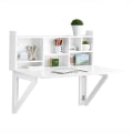 Miniatyrbillede 1 af 10: Rootz vægmonteret klapbord - Spisebord - Skab med hylder - Justerbar opbevaring - Pladsbesparende design - Nem montering - Hvid - 90cm x 78cm x 60cm