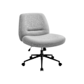 Miniatyrbillede 1 af 6: Rootz kontorstol med bred sæde - Grå stol - Ergonomisk stol - Stålstel - Bomuld-hør-blanding - Justerbar højde - 70 cm x 70 cm x (82-90) cm