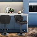 Miniatyrbild 2 av 10: Rootz Barpall - Bänkpall - Justerbara barstolar - Ergonomisk design - Slitstarkt konstläder - Stabil metallbas - 94cm-116cm x 60cm-82cm