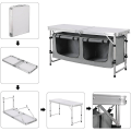 Miniatyrbild 6 av 9: Rootz justerbart campingbord - Bärbart hopfällbart bord - Utomhusmatbord - Justerbart i höjdled, integrerad förvaring, enkelt underhåll - 47 cm x (62