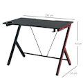 Pikkukuva 3 / 7: Rootz Gaming Table - Desk with Headphone Hook - Drink Holder - Computer Desk - Steel + MDF - Black - 105 x 55 x 75 cm