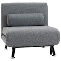 Miniatyrbillede 10 af 10: Rootz Foldeseng - Alsidig Sovesofa - Tilbagelænet ryglæn - Stålramme - Linnedlook - 75cm x 70cm x 75cm (Sofa) / 180cm x 75cm x 25cm (Senge)