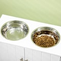 Miniatyrbillede 8 af 10: Rootz PawHut Hundefoderstation - Foderstation til kæledyr - Forhøjet hundefoder - Rigelig opbevaring - Sikre magnetdøre - Hygiejniske skåle i rustfrit