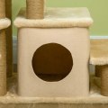 Miniatyrbillede 5 af 6: Rootz Pet Trapper - Kradsestolpe - 4 trin - Legeboldhus - Højdejusterbar - Spånplade - Plys - Filtstof - Beige - 60 X 40 X 66 Cm