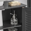 Miniatyrbild 7 av 9: Rootz Modern Diskbänk Underskåp - Badrumsförvaringsskåp - Mörkgrå MDF-skåp - Mögelförebyggande med lamelldörr - Rymlig förvaring med 2 hyllor - Mått 6