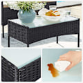 Miniatyrbillede 6 af 7: Rootz 4-delt PE Polyrattan Havemøbelsæt - Patio Siddegruppe - Udendørs Lounge - Galvaniseret metalstel - 56,5 cm x 99 cm x 71 cm