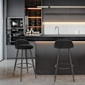 Miniatyrbillede 2 af 8: Rootz Velvet Barstol - Bordskammel - Køkkentaburet - Elegant sort fløjlsfinish - Stabil og robust konstruktion - Justerbare fodpuder - Sædestørrelse 3