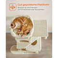 Miniatyrbild 5 av 9: Rootz Beige Cat Skrapstolpe - Kattträd - Skrapare - Spånskiva plysch Sisal - Robust konstruktion - Enkel montering - 49cm x 40cm x 155cm